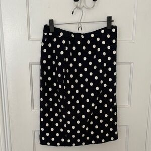 Navy and White Polka Dot Women's Skirt